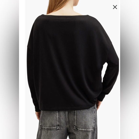 All Saints Rita Long Sleeve Boatneck T-shirt - Picture 2 of 4